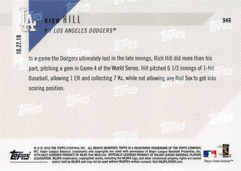 2018 Topps Now #946 Rich Hill Back