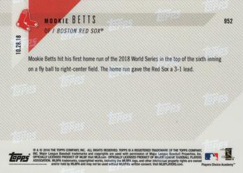 2018 Topps Now #952 Mookie Betts Back