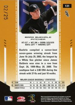 2004 Leaf Certified Materials - Mirror Autograph Gold #131 Mark Buehrle Back