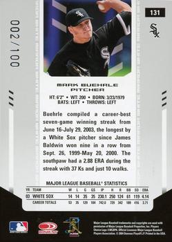 2004 Leaf Certified Materials - Mirror Autograph White #131 Mark Buehrle Back