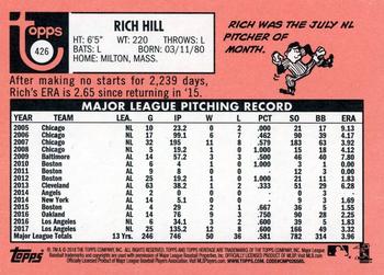 2018 Topps Heritage - 100th Anniversary #426 Rich Hill Back