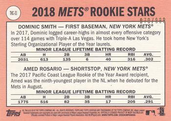 2018 Topps Heritage - Chrome #THC-31 Dominic Smith / Amed Rosario Back