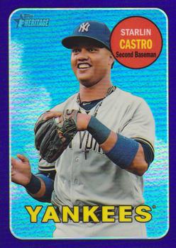 2018 Topps Heritage - Chrome Purple Refractor #THC-87 Starlin Castro Front