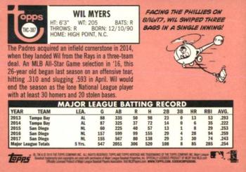 2018 Topps Heritage - Chrome Purple Refractor #THC-387 Wil Myers Back