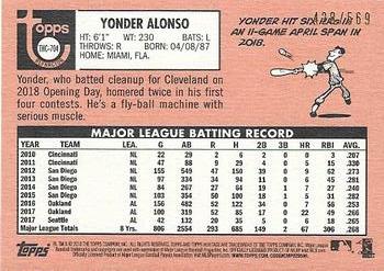 2018 Topps Heritage - Chrome Refractor #THC-704 Yonder Alonso Back