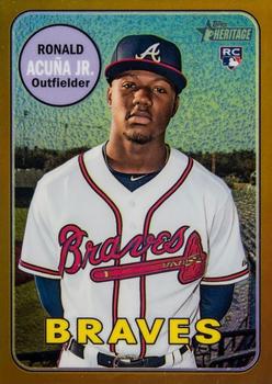 2018 Topps Heritage - Chrome Gold Refractor #THC-580 Ronald Acuña Jr. Front