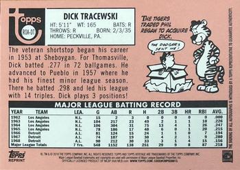 2018 Topps Heritage - Real One Autographs #ROA-DT Dick Tracewski Back