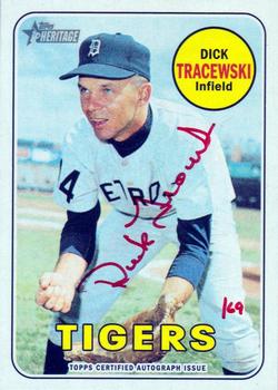 2018 Topps Heritage - Real One Autographs Red Ink #ROA-DT Dick Tracewski Front
