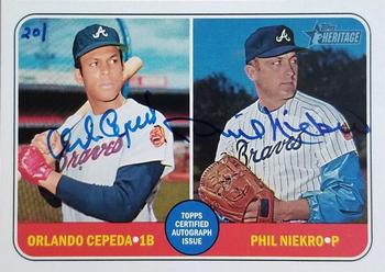 2018 Topps Heritage - Real One Dual Autographs #RODA-CN Orlando Cepeda / Phil Niekro Front