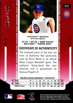 2004 Leaf Certified Materials - Mirror Bat Red #117 Kerry Wood Back