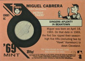 2018 Topps Heritage - 1969 Mint Nickel Relics #69MINT-MC Miguel Cabrera Back