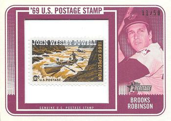2018 Topps Heritage - 1969 U.S. Postage Stamp Relics #69PSR-BR Brooks Robinson Front