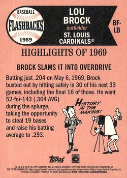 2018 Topps Heritage - Baseball Flashbacks #BF-LB Lou Brock Back