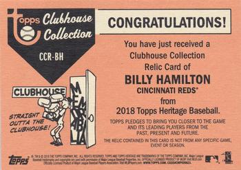 2018 Topps Heritage - Clubhouse Collection Relics #CCR-BH Billy Hamilton Back