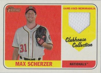 2018 Topps Heritage - Clubhouse Collection Relics #CCR-MSC Max Scherzer Front