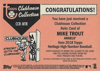 2018 Topps Heritage - Clubhouse Collection Relics #CCR-MTR Mike Trout Back