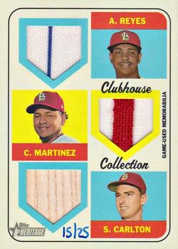 2018 Topps Heritage - Clubhouse Collection Triple Relics #CCTR-RMC Alex Reyes / Carlos Martinez / Steve Carlton Front
