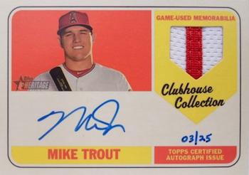 2018 Topps Heritage - Clubhouse Collection Autograph Relics #CCAR-MT Mike Trout Front