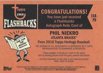 2018 Topps Heritage - Flashbacks Autograph Relics #FAR-PN Phil Niekro Back