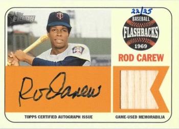 2018 Topps Heritage - Flashbacks Autograph Relics #FAR-RC Rod Carew Front