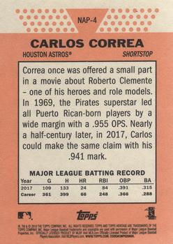 2018 Topps Heritage - New Age Performers #NAP-4 Carlos Correa Back