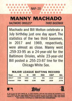 2018 Topps Heritage - New Age Performers #NAP-20 Manny Machado Back