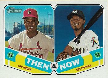 2018 Topps Heritage - Then and Now #TN-11 Lou Brock / Dee Gordon Front