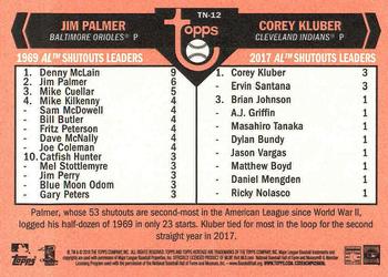 2018 Topps Heritage - Then and Now #TN-12 Jim Palmer / Corey Kluber Back