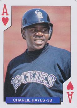 1993 Bicycle Colorado Rockies Playing Cards #A♥ Charlie Hayes Front