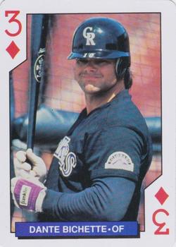 1993 Bicycle Colorado Rockies Playing Cards #3♦ Dante Bichette Front