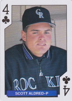 1993 Bicycle Colorado Rockies Playing Cards #4♣ Scott Aldred Front