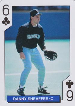 1993 Bicycle Colorado Rockies Playing Cards #6♣ Danny Sheaffer Front
