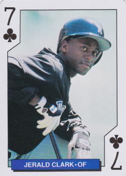 1993 Bicycle Colorado Rockies Playing Cards #7♣ Jerald Clark Front