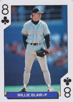 1993 Bicycle Colorado Rockies Playing Cards #8♣ Willie Blair Front