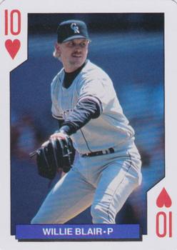 1993 Bicycle Colorado Rockies Playing Cards #10♥ Willie Blair Front