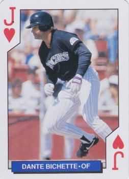 1993 Bicycle Colorado Rockies Playing Cards #J♥ Dante Bichette Front