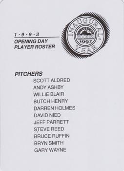 1993 Bicycle Colorado Rockies Playing Cards #NNO 1993 Opening Day Player Roster Front