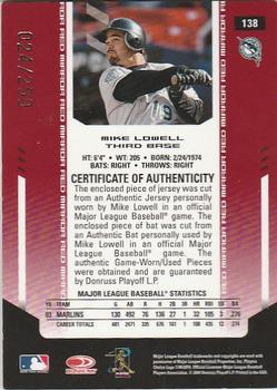 2004 Leaf Certified Materials - Mirror Combo Red #138 Mike Lowell Back