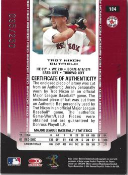 2004 Leaf Certified Materials - Mirror Combo Red #184 Trot Nixon Back