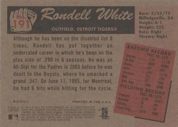 2004 Bowman Heritage #191 Rondell White Back