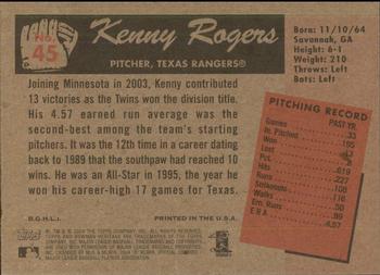 2004 Bowman Heritage #45 Kenny Rogers Back