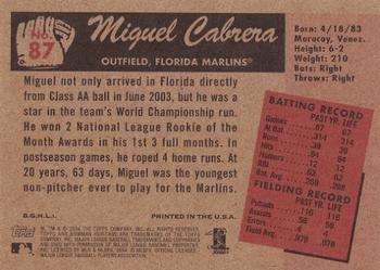 2004 Bowman Heritage #87 Miguel Cabrera Back