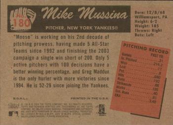 2004 Bowman Heritage #180 Mike Mussina Back