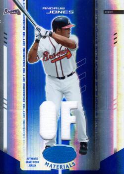 2004 Leaf Certified Materials - Mirror Fabric Blue Position #11 Andruw Jones Front