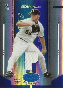2004 Leaf Certified Materials - Mirror Fabric Blue Position #131 Mark Buehrle Front