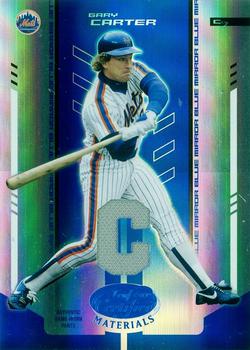 2004 Leaf Certified Materials - Mirror Fabric Blue Position #212 Gary Carter Front