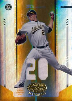 2004 Leaf Certified Materials - Mirror Fabric Gold Number #132 Mark Mulder Front