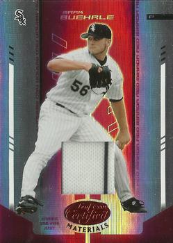2004 Leaf Certified Materials - Mirror Fabric Red #131 Mark Buehrle Front
