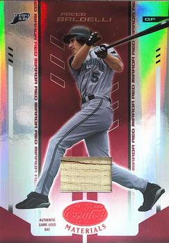 2004 Leaf Certified Materials - Mirror Fabric Red #163 Rocco Baldelli Front