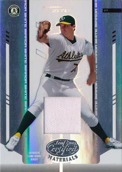 2004 Leaf Certified Materials - Mirror Fabric White #18 Barry Zito Front